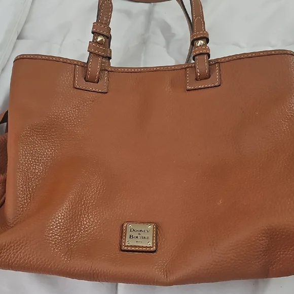 Dooney & Bourke Tan Pebbled Leather Tote - Picture 1 of 14
